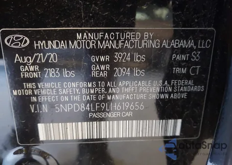 2020 Hyundai Elantra Limited from USA, damaged, VIN 5NPD84LF9LH619656